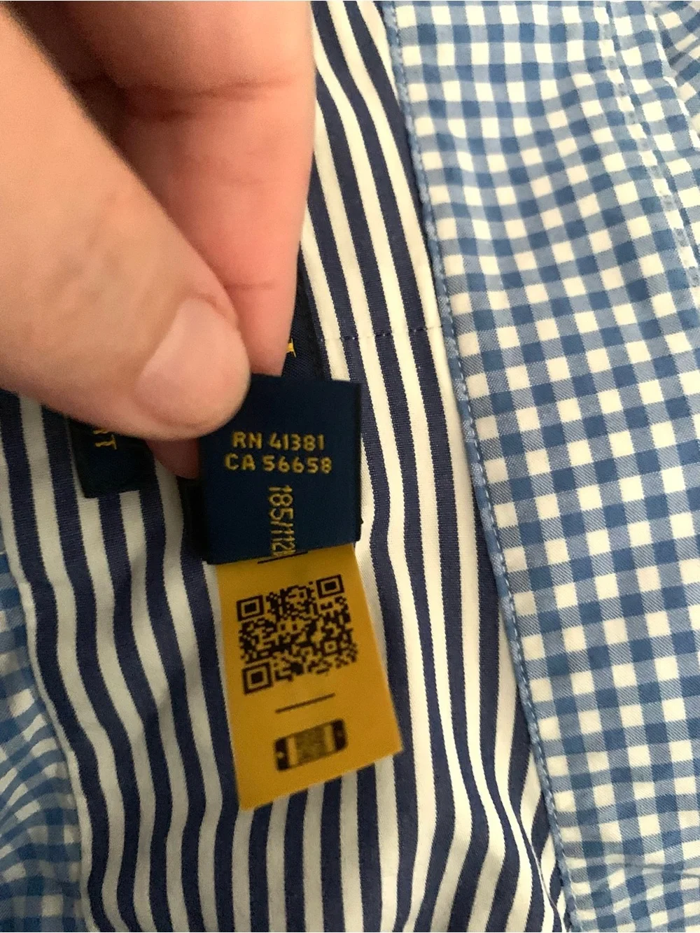 Polo by Ralph Lauren XL Blue Patchwork Stripe Gingham Plaid Button-Down Shirt